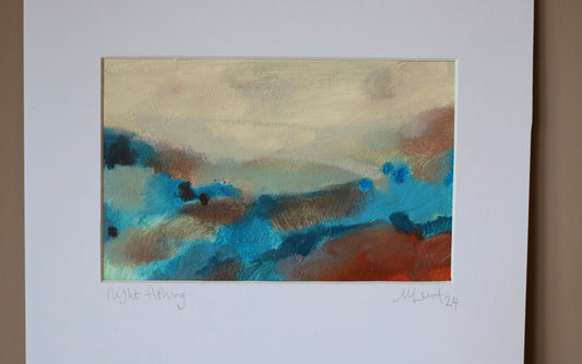 Night Fishing oil painting on paper