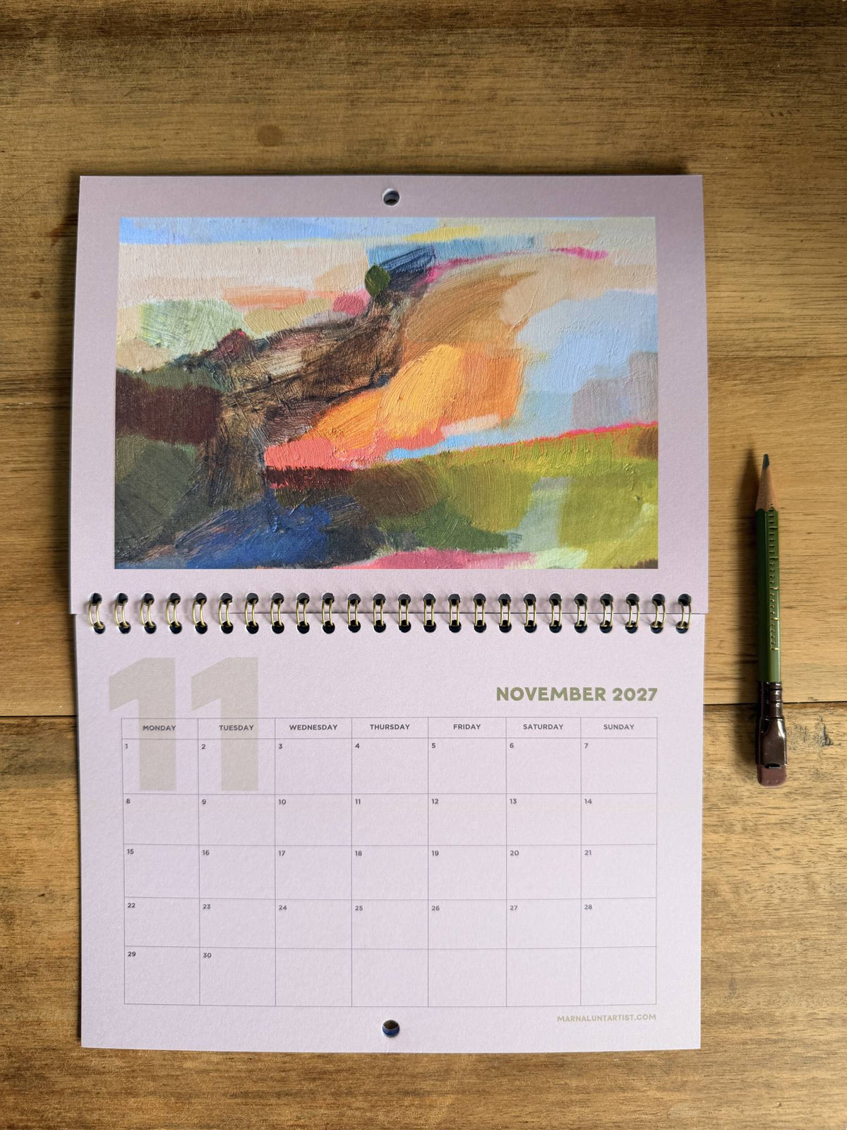 2027 Landscape Calendar A5