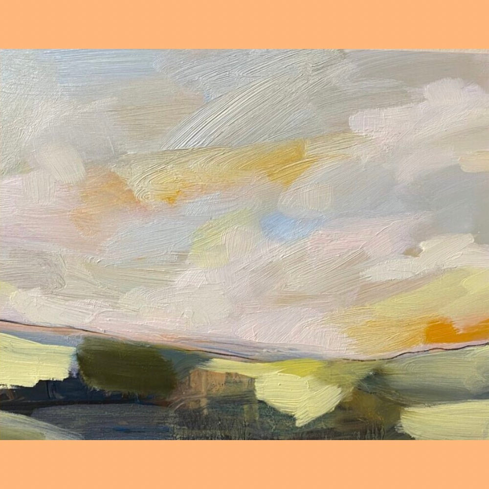 Peach melba Skies greeting card
