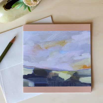 Peach melba Skies greeting card