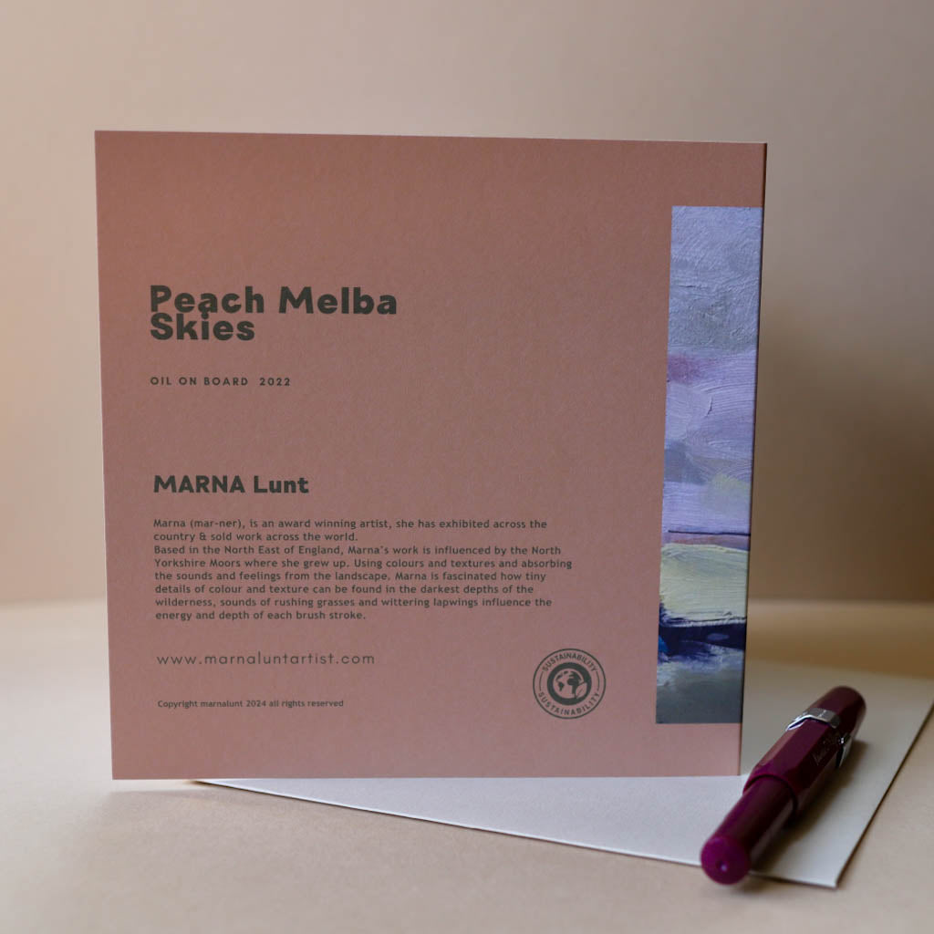 Peach melba Skies greeting card